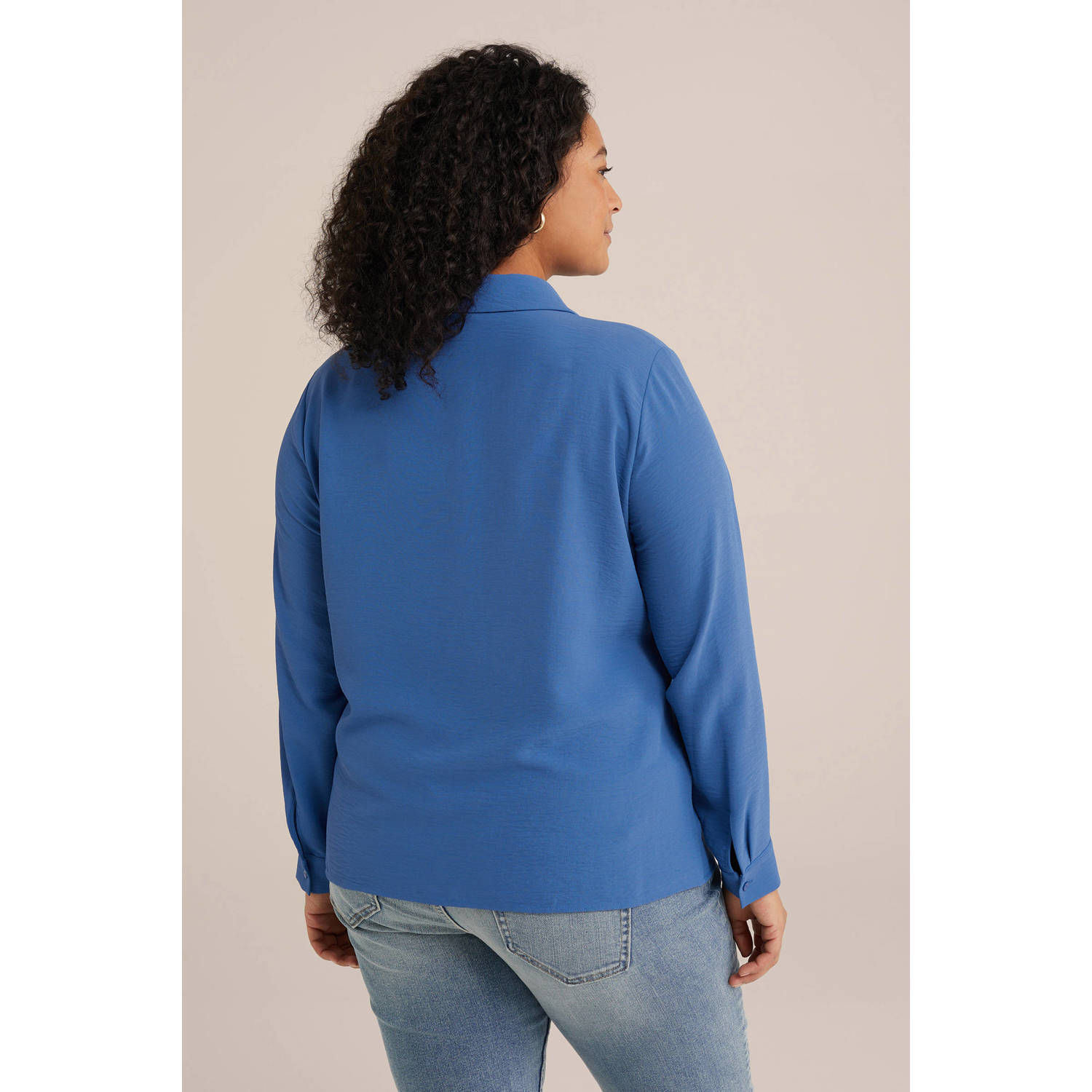 WE Fashion Curve blouse blauw
