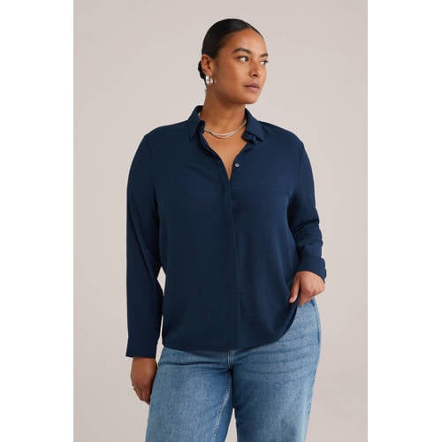 WE Fashion blouse donkerblauw afbeelding