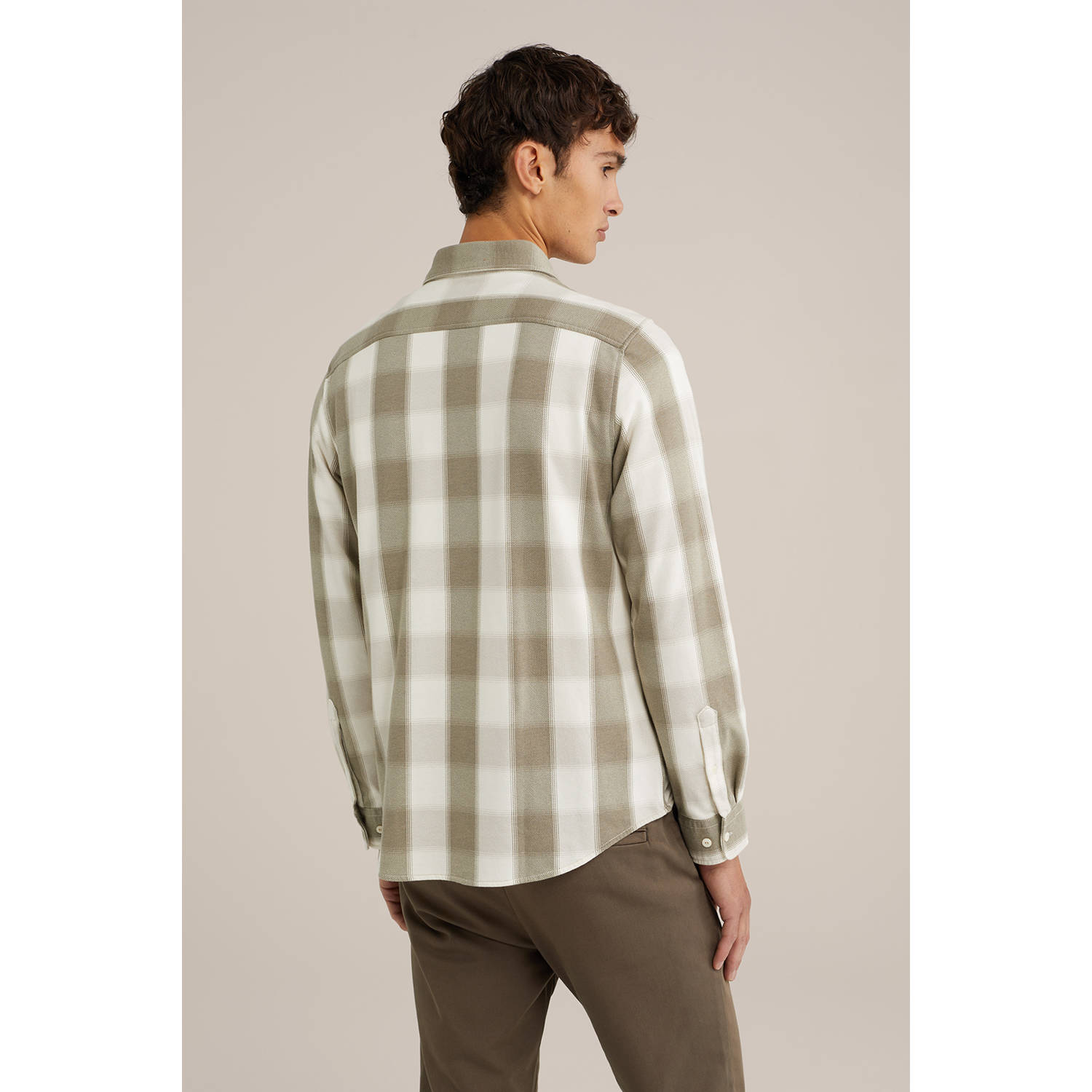 WE Fashion WE Fundamentals casual overhemd kaki