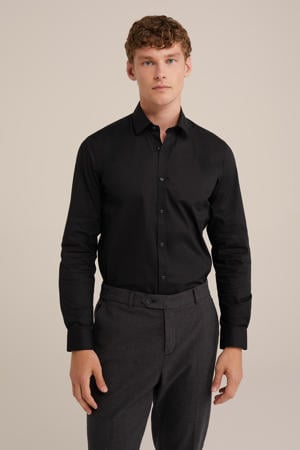 Tall fit overhemd zwart