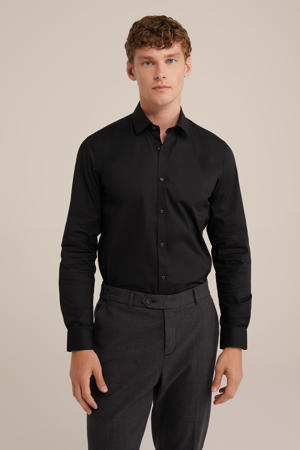 Tall fit overhemd zwart