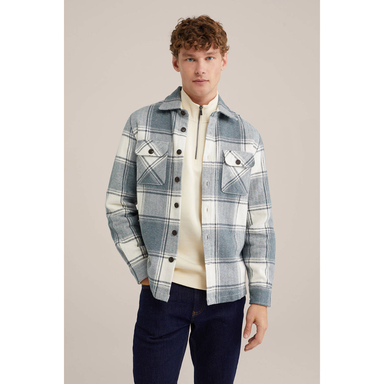 WE Fashion overshirt blauw