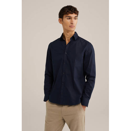 WE Fundamentals zakelijk overhemd donkerblauw afbeelding