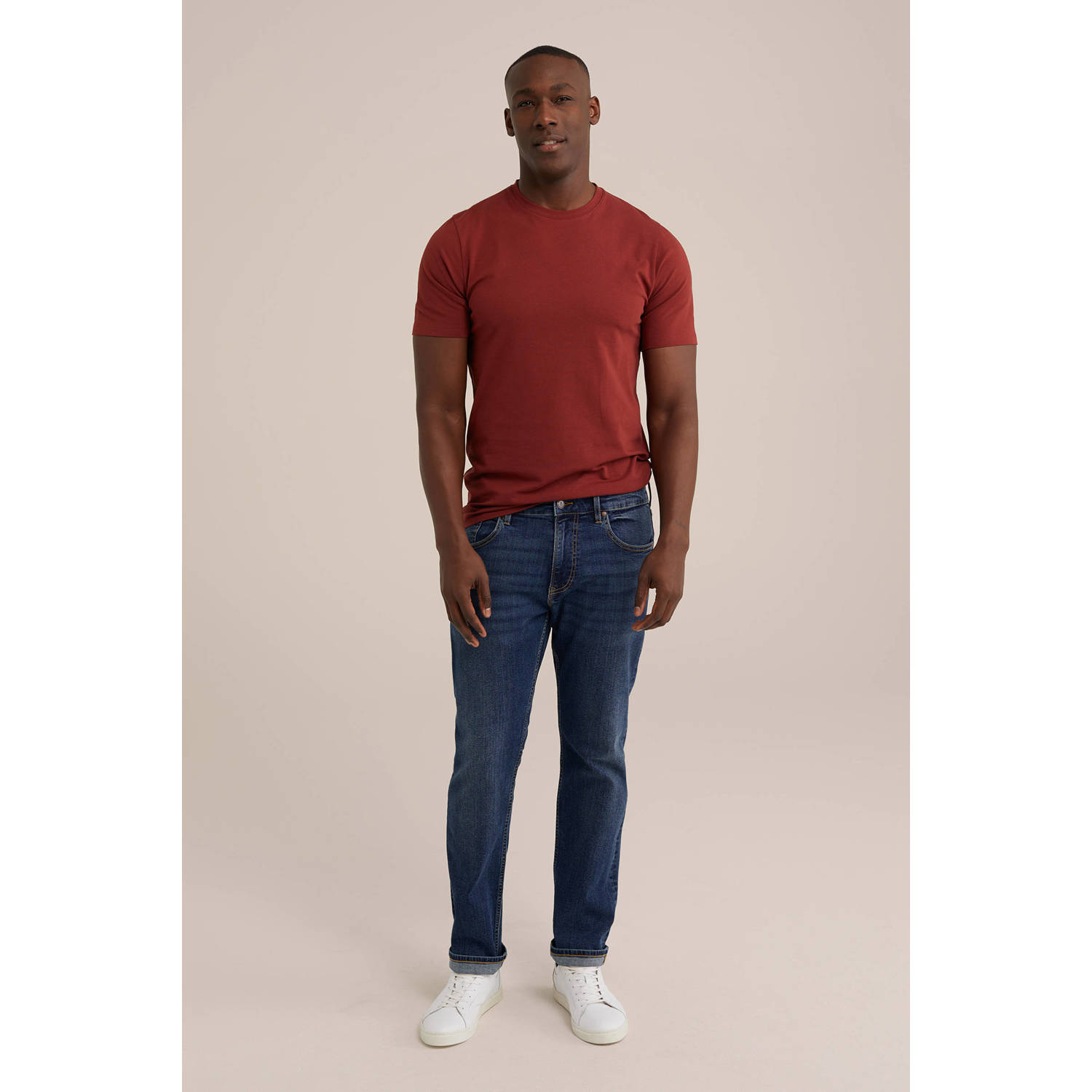 WE Fashion T-shirt donkerrood