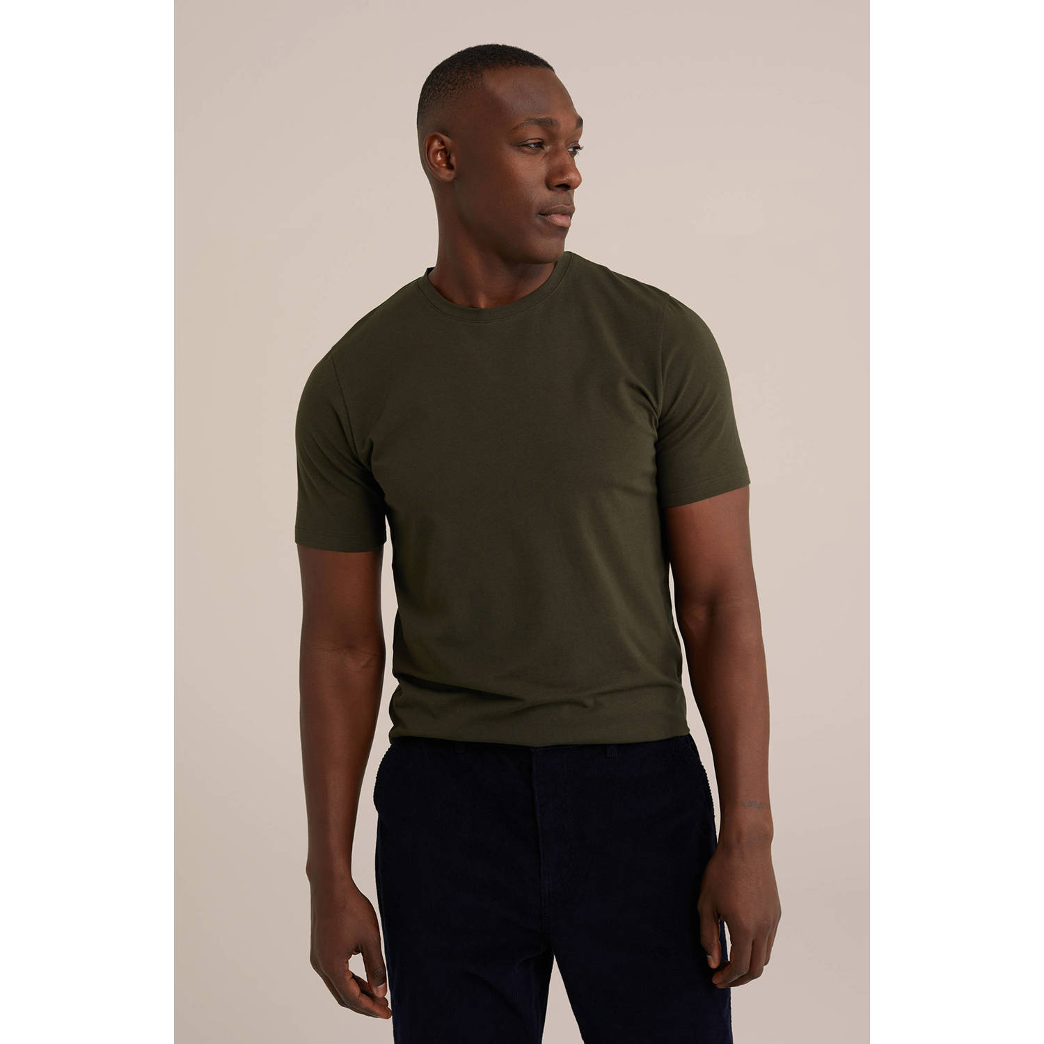 WE Fashion T-shirt donkergroen