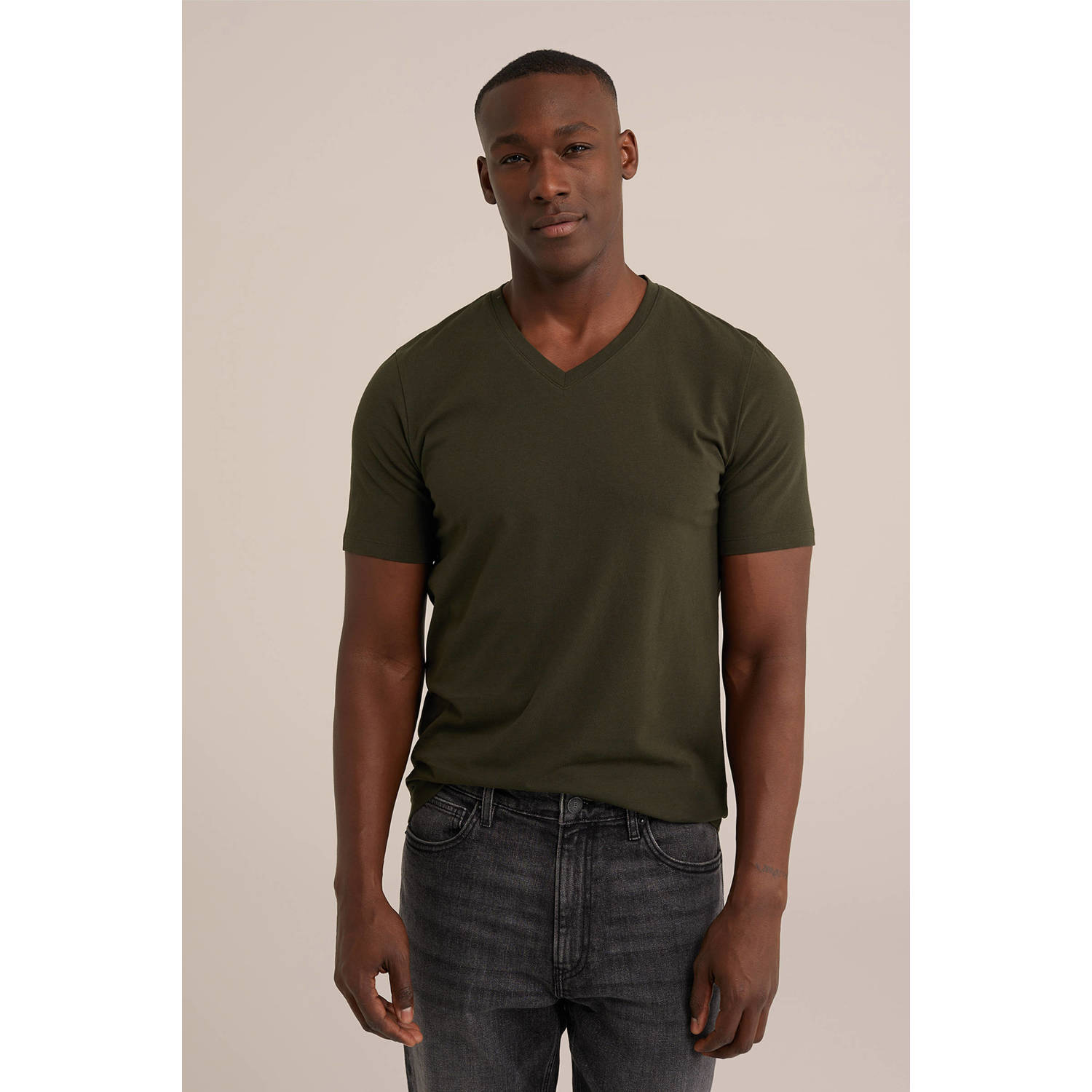 WE Fashion T-shirt donkergroen