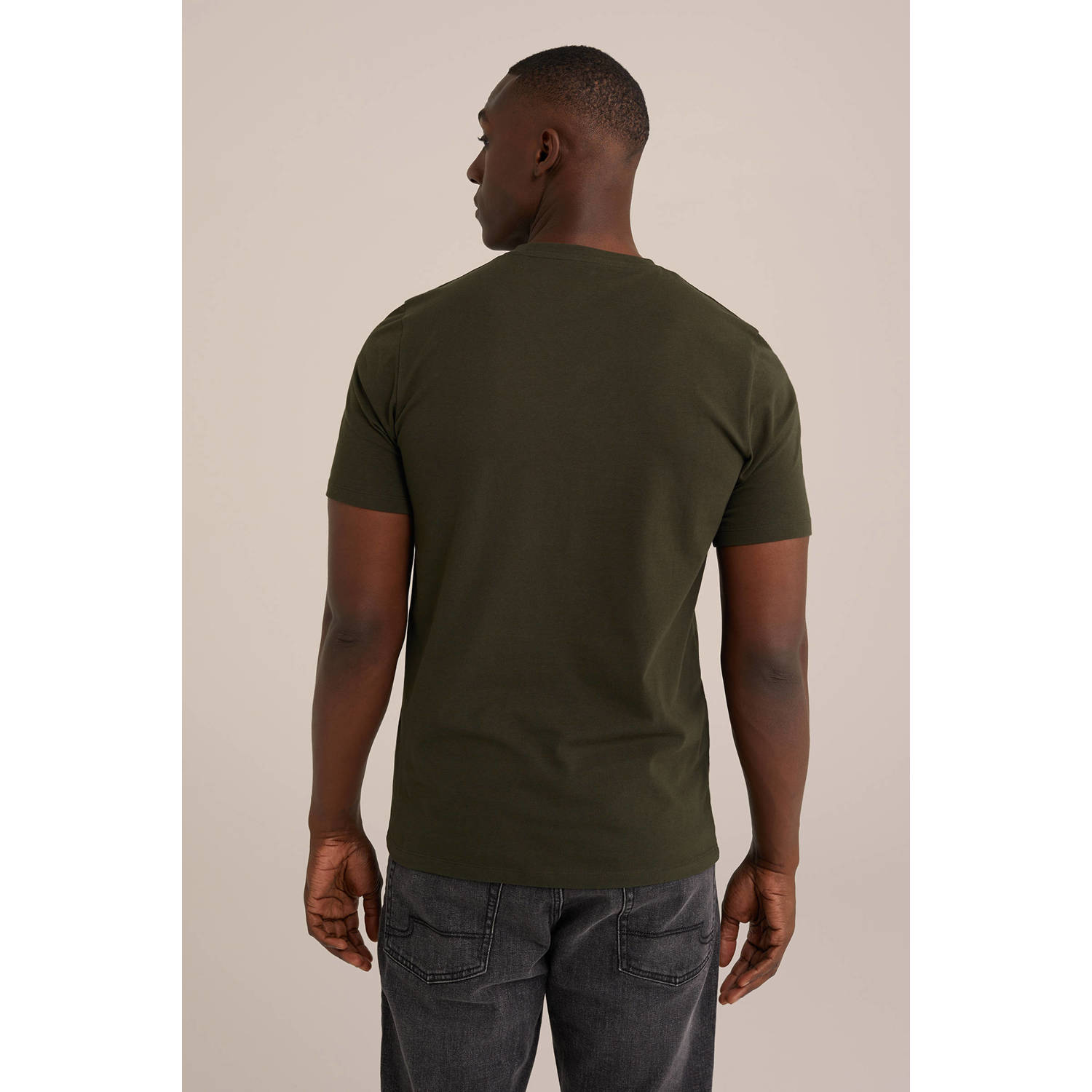 WE Fashion T-shirt donkergroen