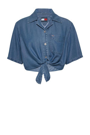 Plus blouse medium blue denim