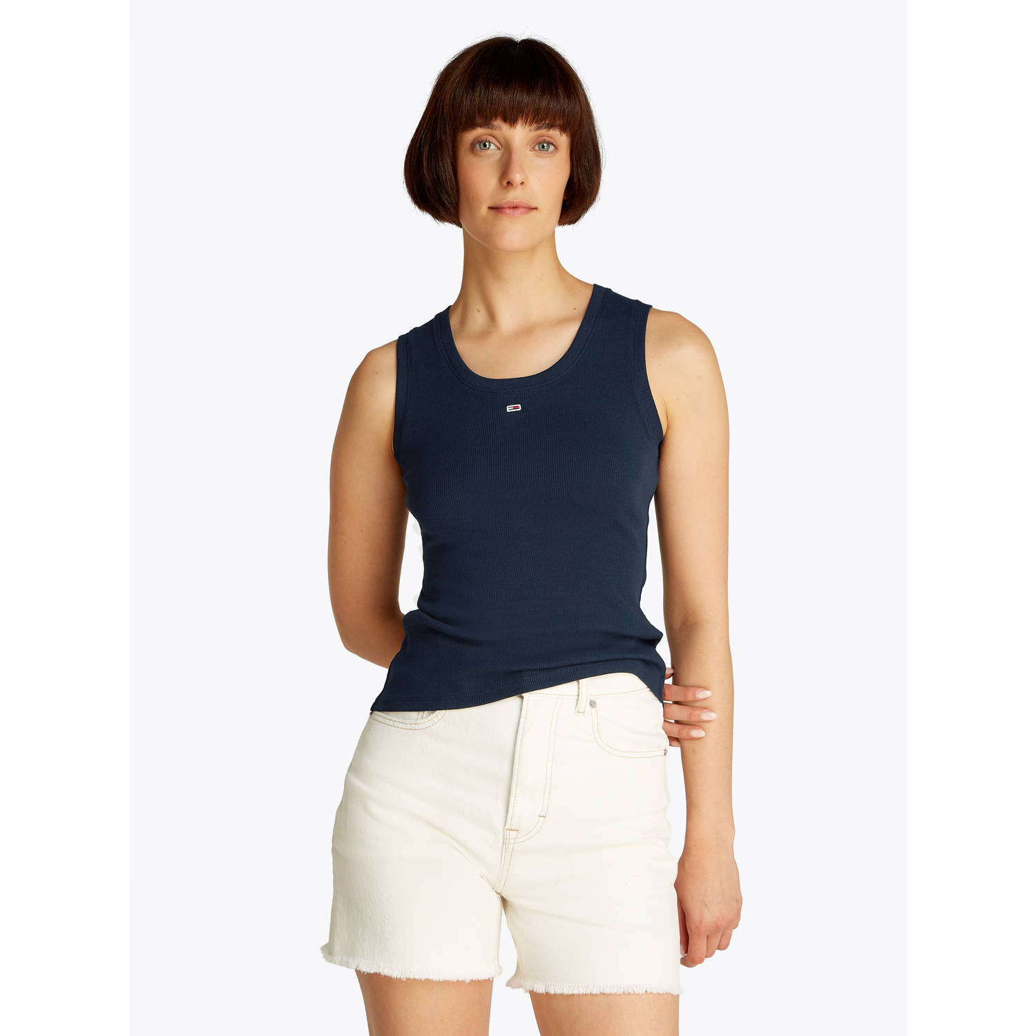 TOMMY JEANS Dames Tops & T-shirts Tjw Essential Rib Tank Ext Donkerblauw