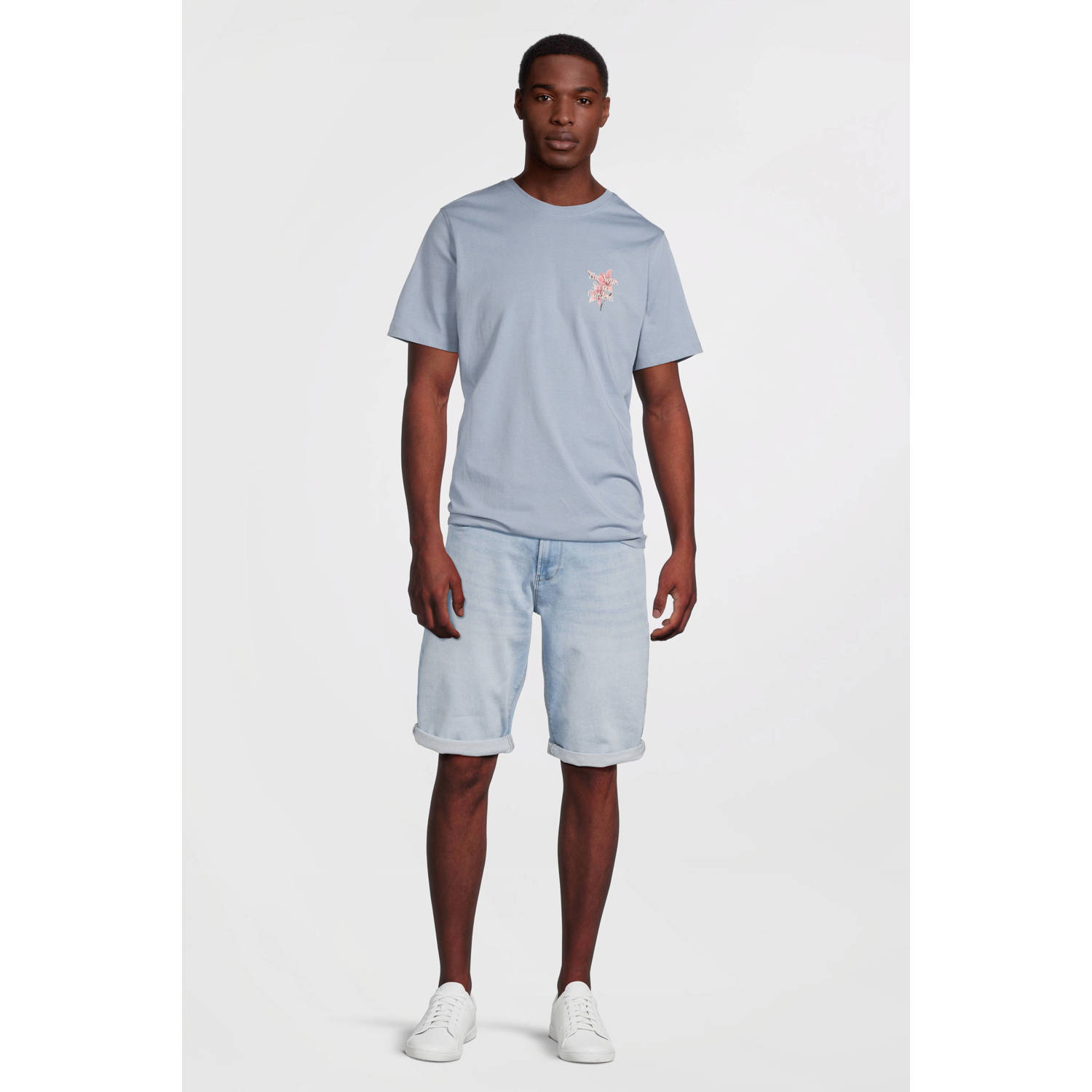 Cars regular denim short light blue denim