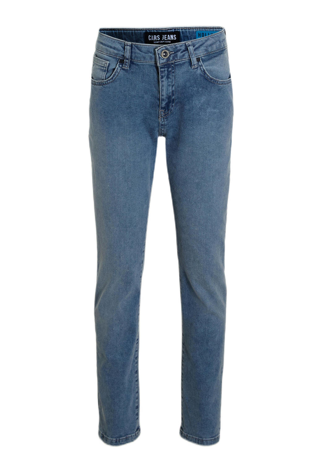 Medium blue denim jongens Cars loose fit jeans van stretchdenim met effen