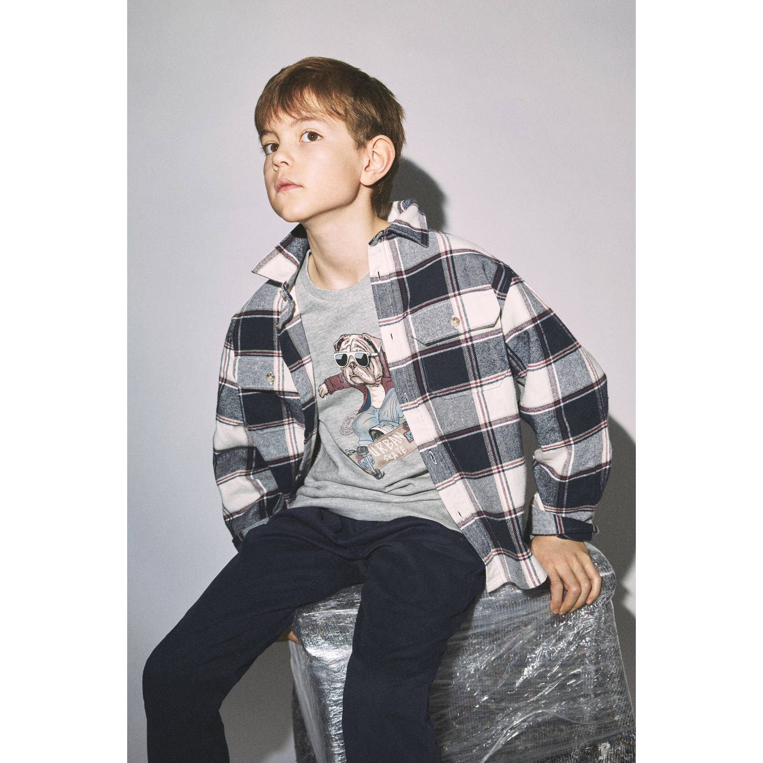 NAME IT KIDS sweater grijs melange