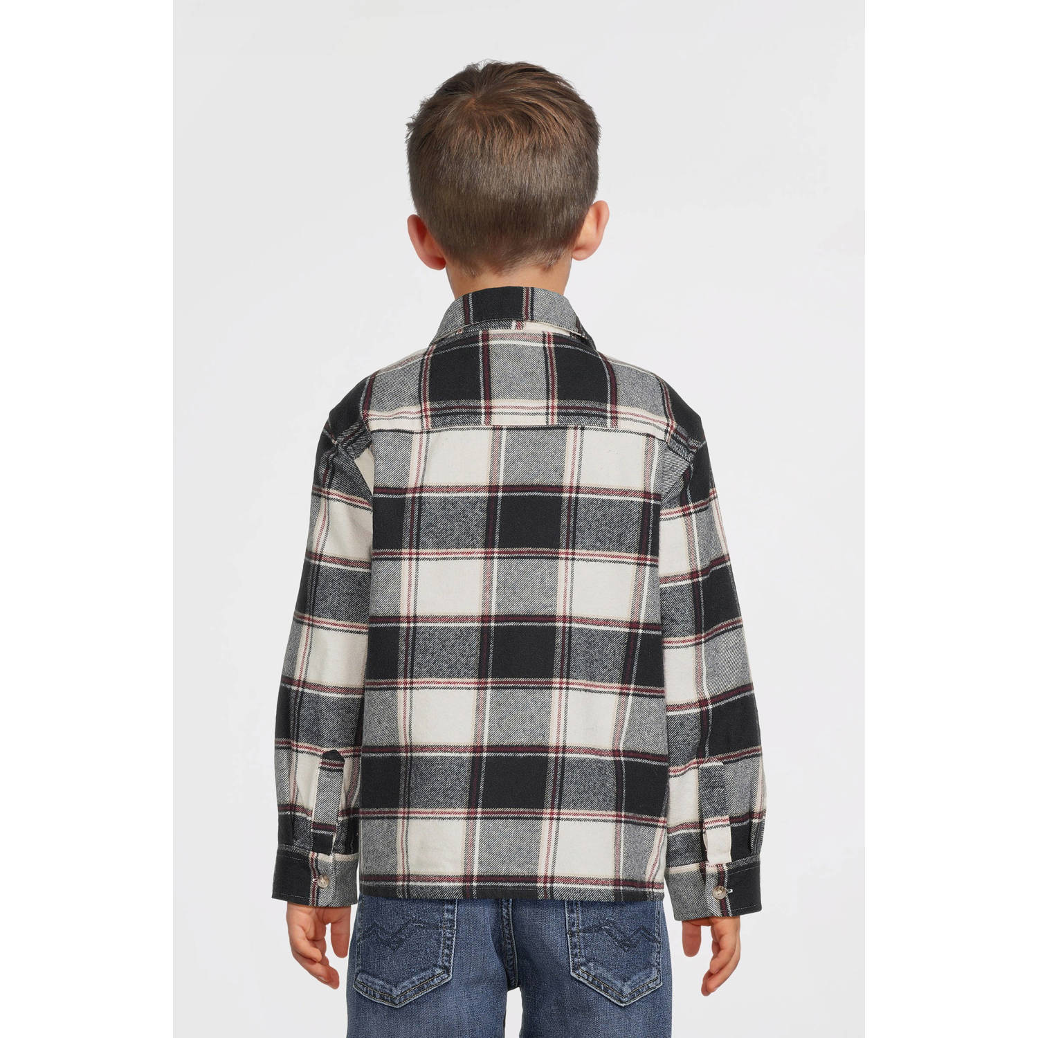 NAME IT KIDS overshirt NKMTAMOL met ruitdessin donkerblauw
