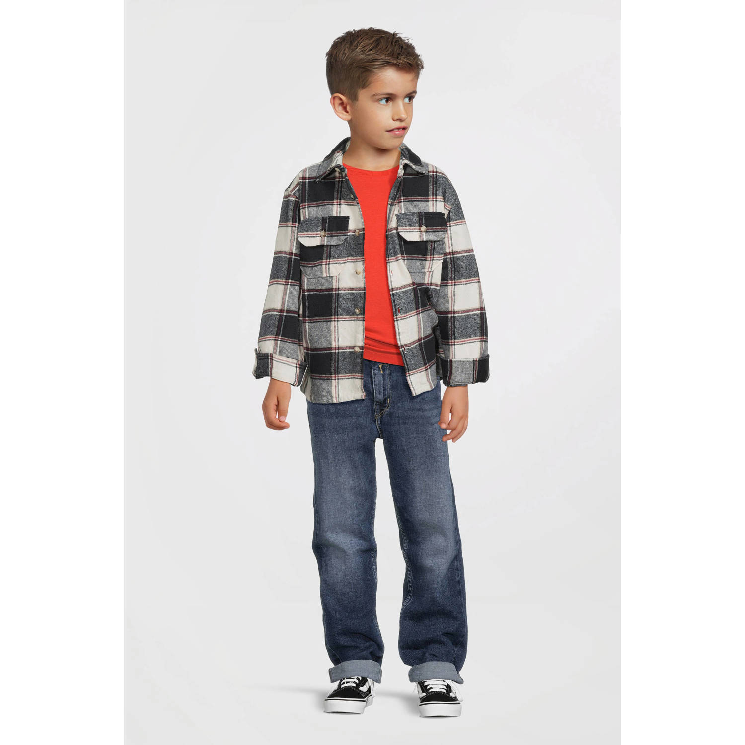 NAME IT KIDS overshirt NKMTAMOL met ruitdessin donkerblauw