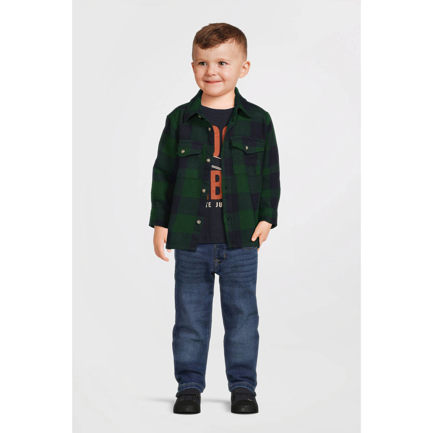 NAME IT MINI overshirt NMMBOMIN groen donkerblauw