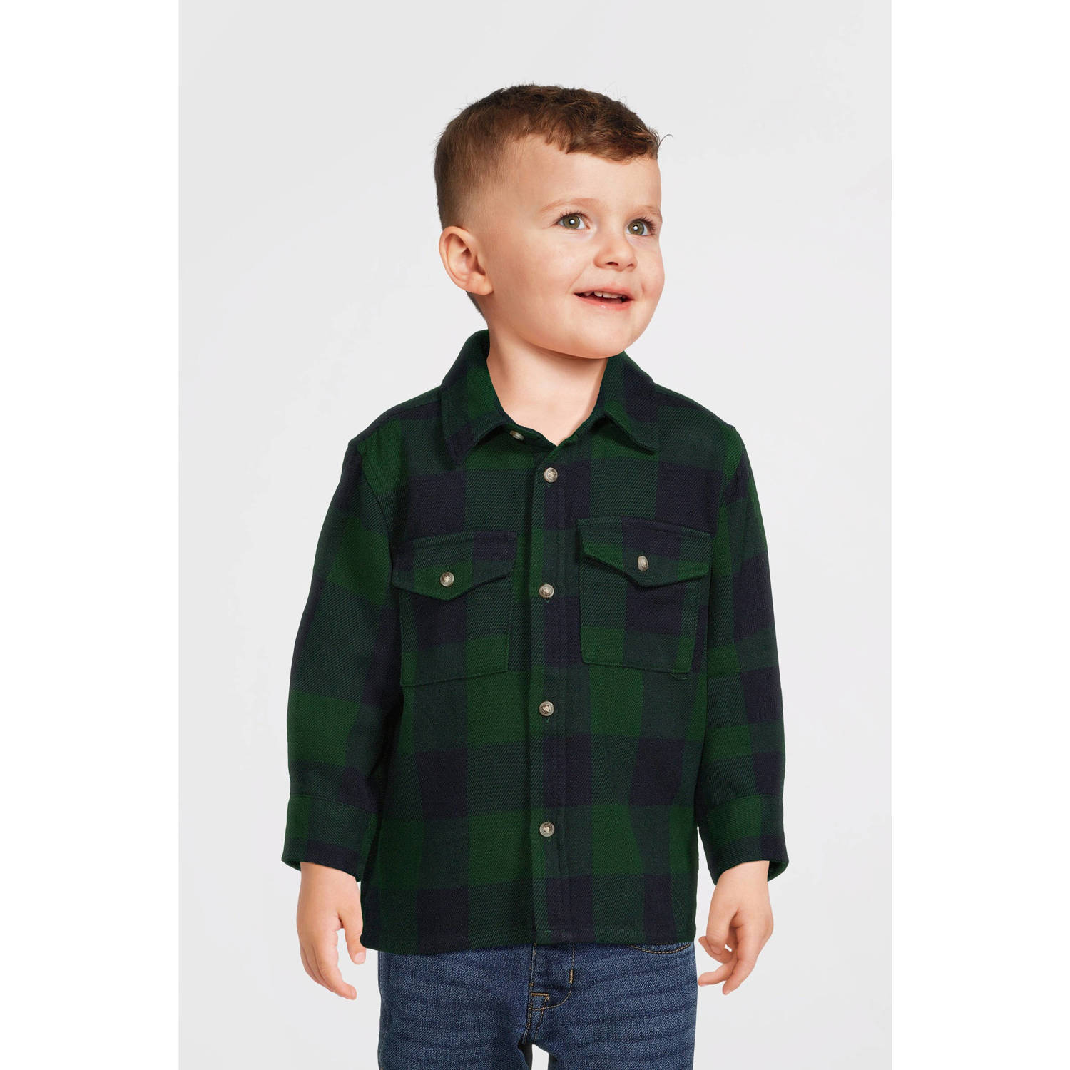 NAME IT MINI overshirt NMMBOMIN groen donkerblauw