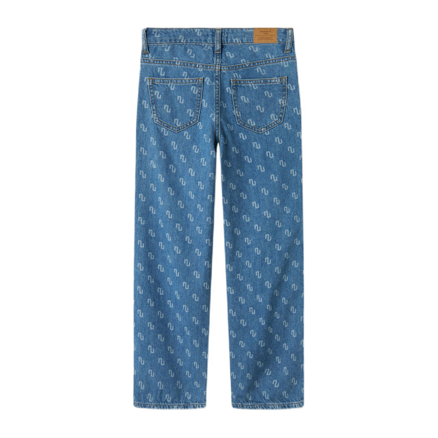 NAME IT KIDS wide leg regular waist jeans medium blue denim