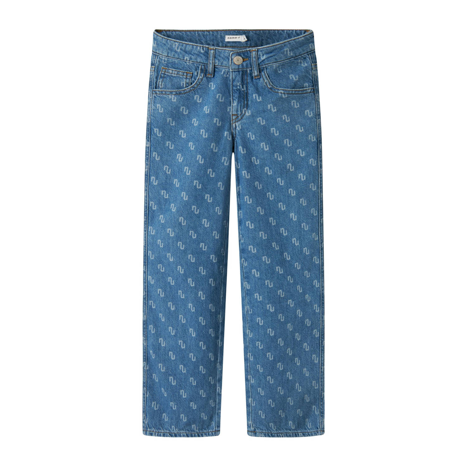 NAME IT KIDS wide leg regular waist jeans medium blue denim