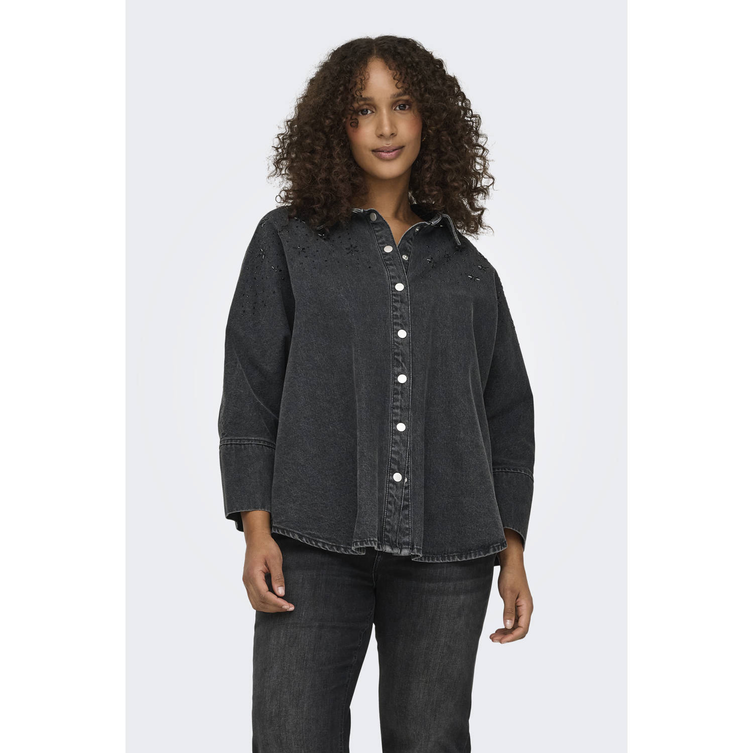 ONLY CARMAKOMA blouse black denim