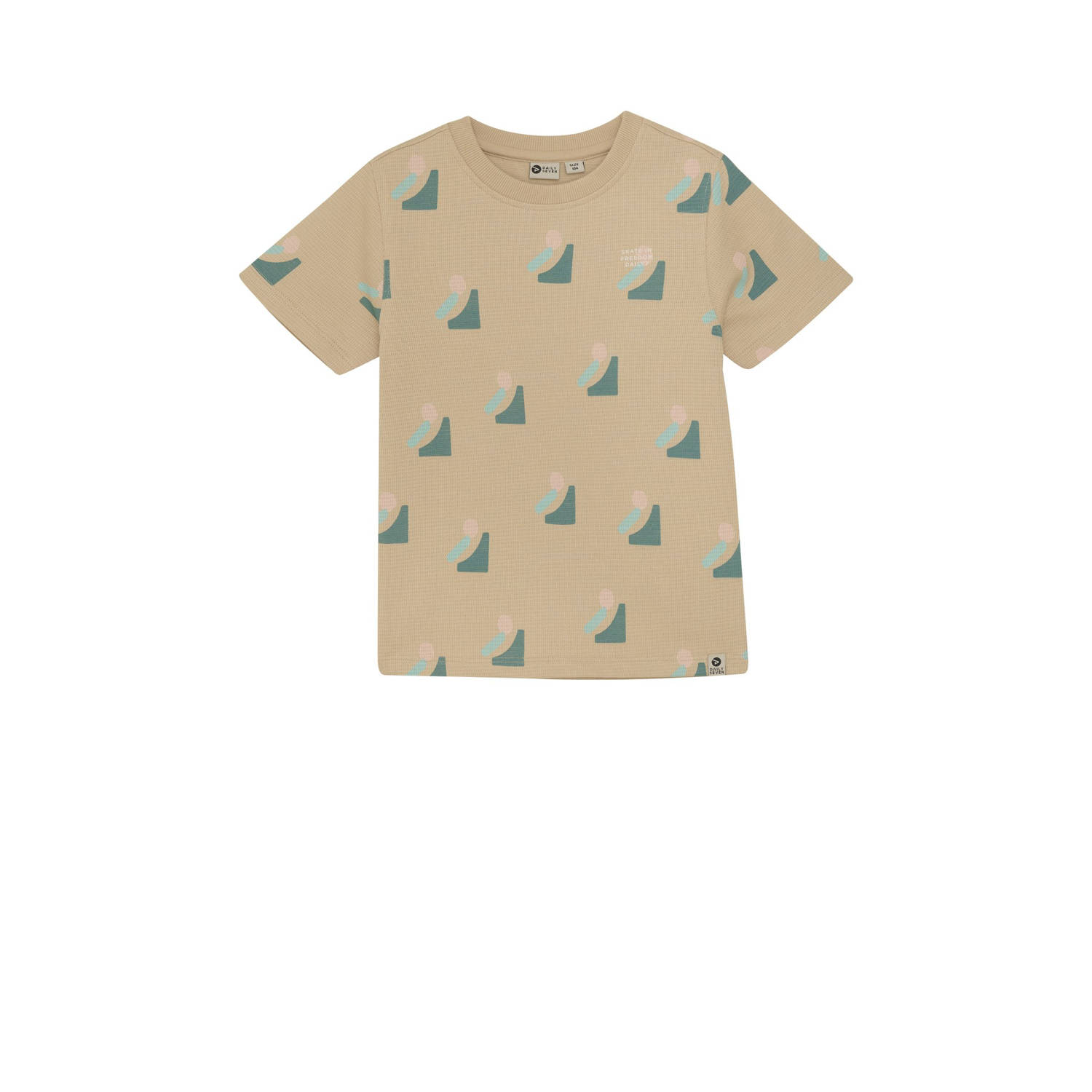 DAILY7 Jongens Polo's & T-shirts T-shirt Allover Print Beige