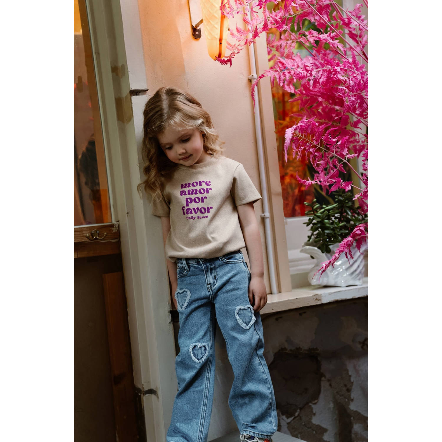 Daily7 wide leg jeans medium blue denim
