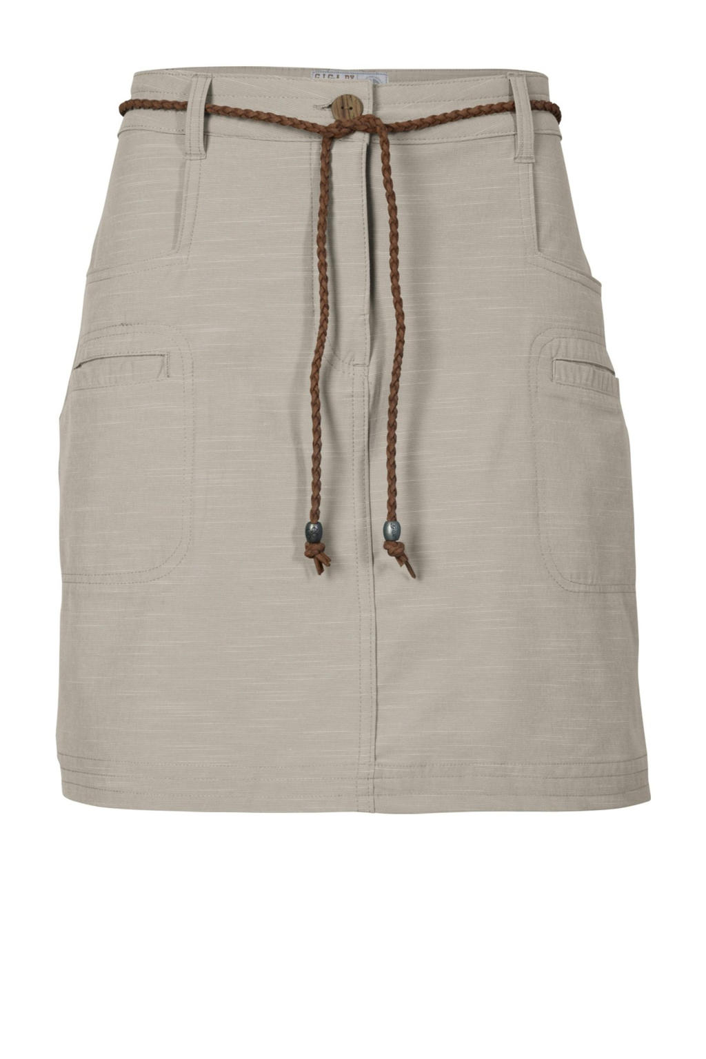 Beige dames G.I.G.A. DX sportrok van katoen met rits- en knoopsluiting