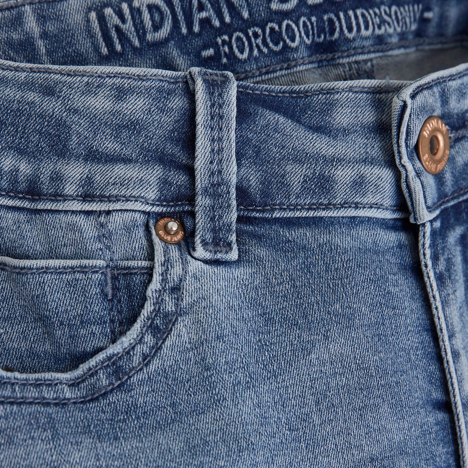 Indian Blue Jeans slim denim short medium blue denim