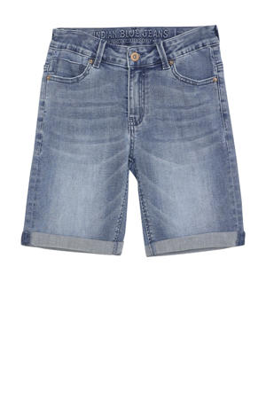 slim denim short medium blue denim