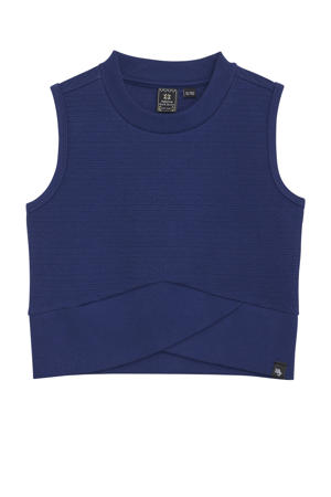 mouwloze top donkerblauw