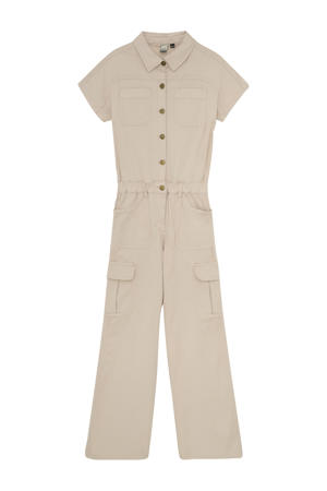 wide leg jumpsuit beige