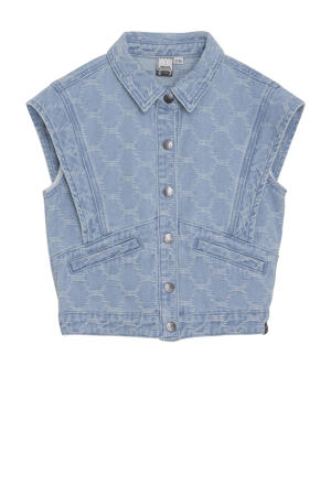 gilet light blue denim