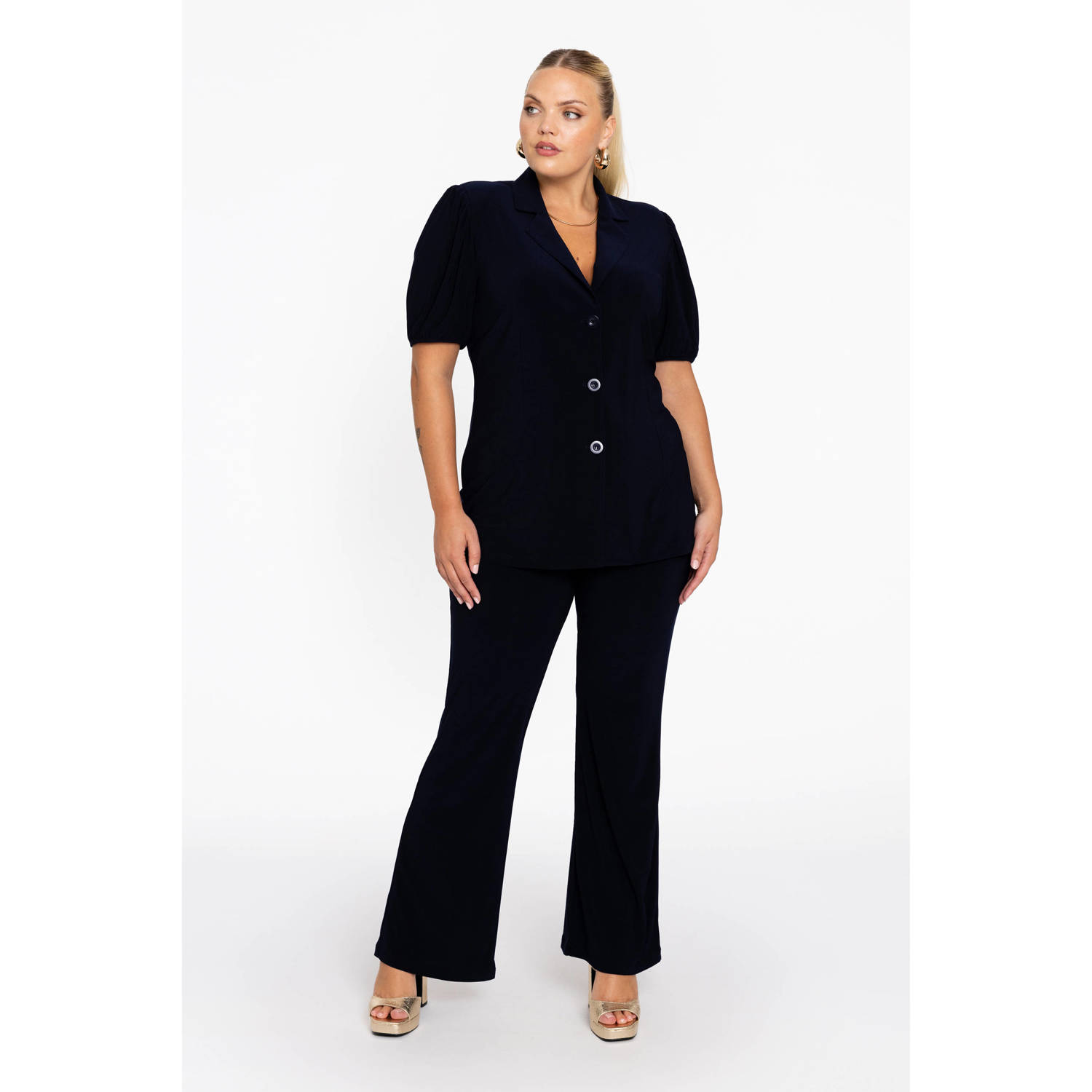 YOEK regular blazer donkerblauw