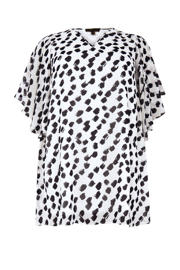 thumbnail: YOEK oversized gestreepte tuniek Plus Size - beige