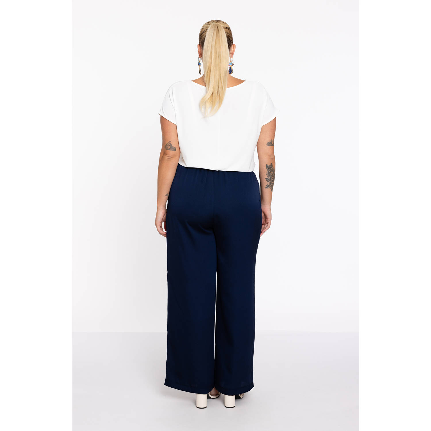 YOEK straight broek donkerblauw