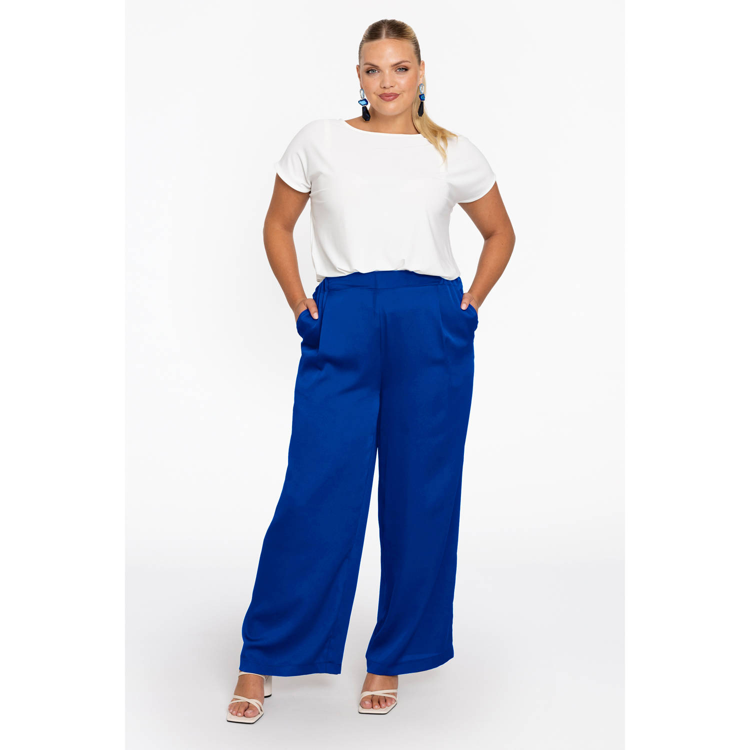 YOEK straight broek blauw