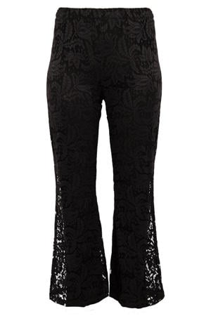 kanten straight high waist broek zwart