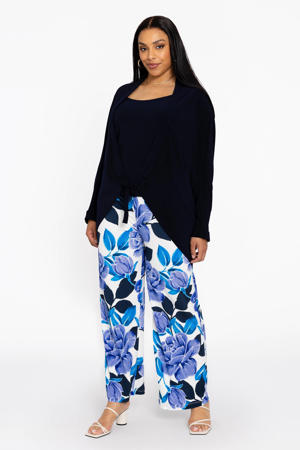 straight regular waist broek blauw