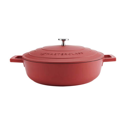 MasterClass gietaluminium braadpan (Ø28 cm) (4L) (lichtgewicht) - rood - Rood