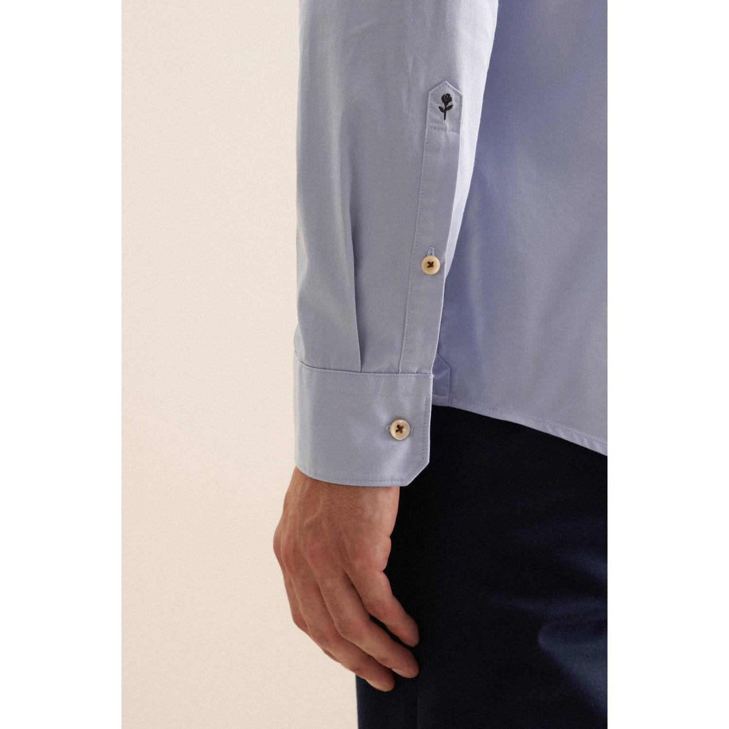 Seidensticker slim fit overhemd lichtblauw