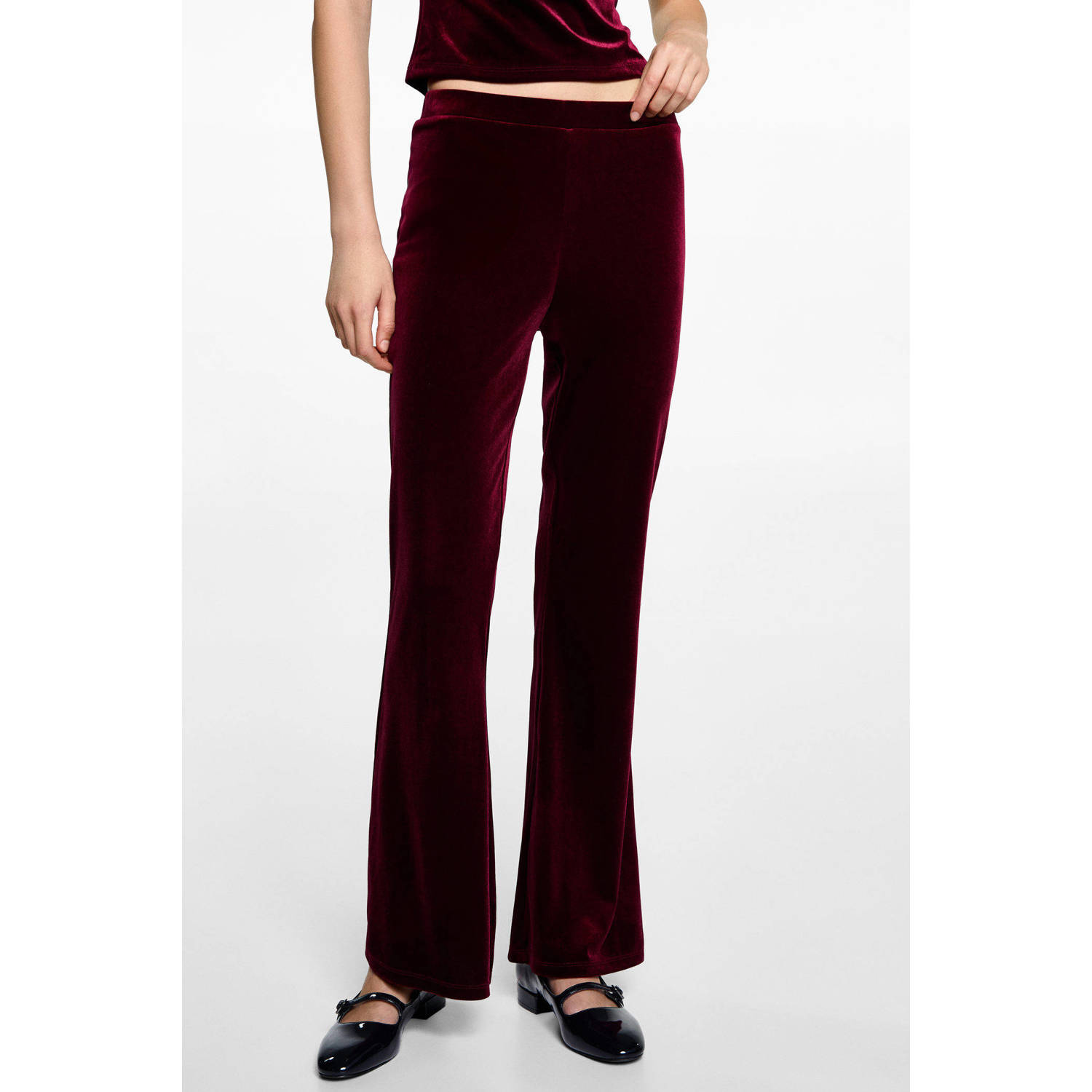 MANGO TEEN flared broek donkerrood