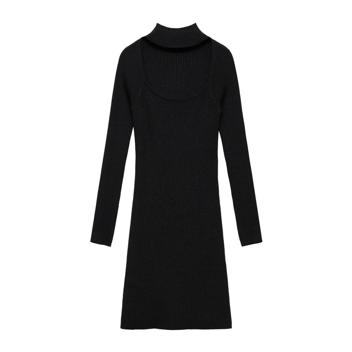 MANGO TEEN little black dress met glitter zwart