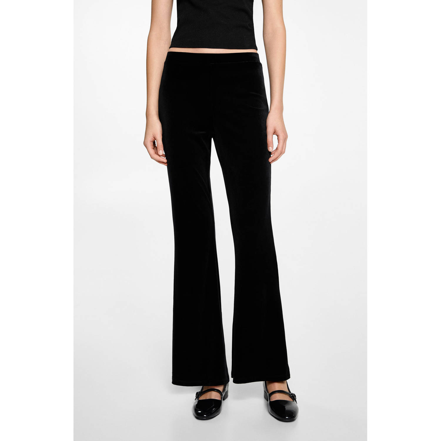 MANGO TEEN flared broek zwart