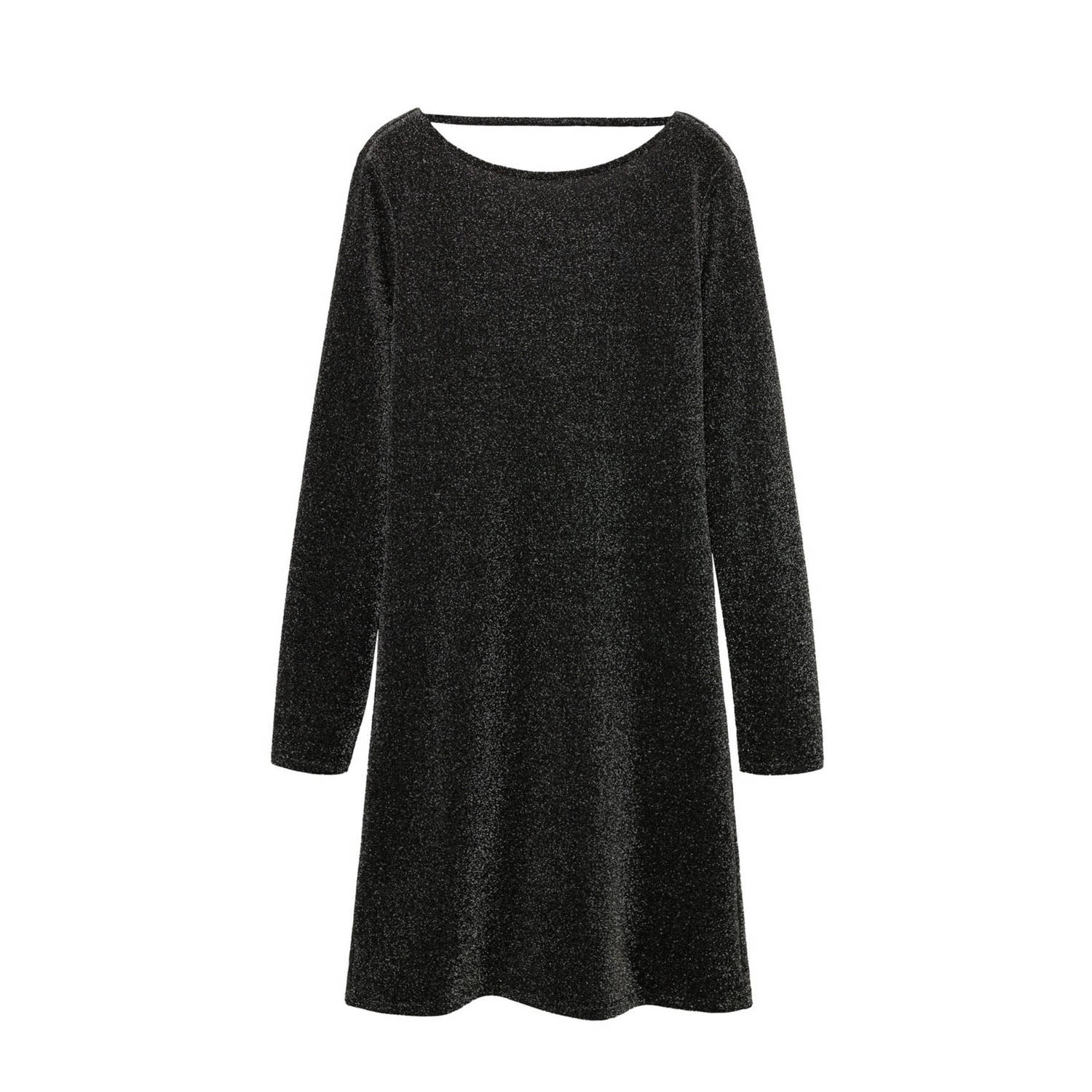 MANGO TEEN little black dress glitter zwart