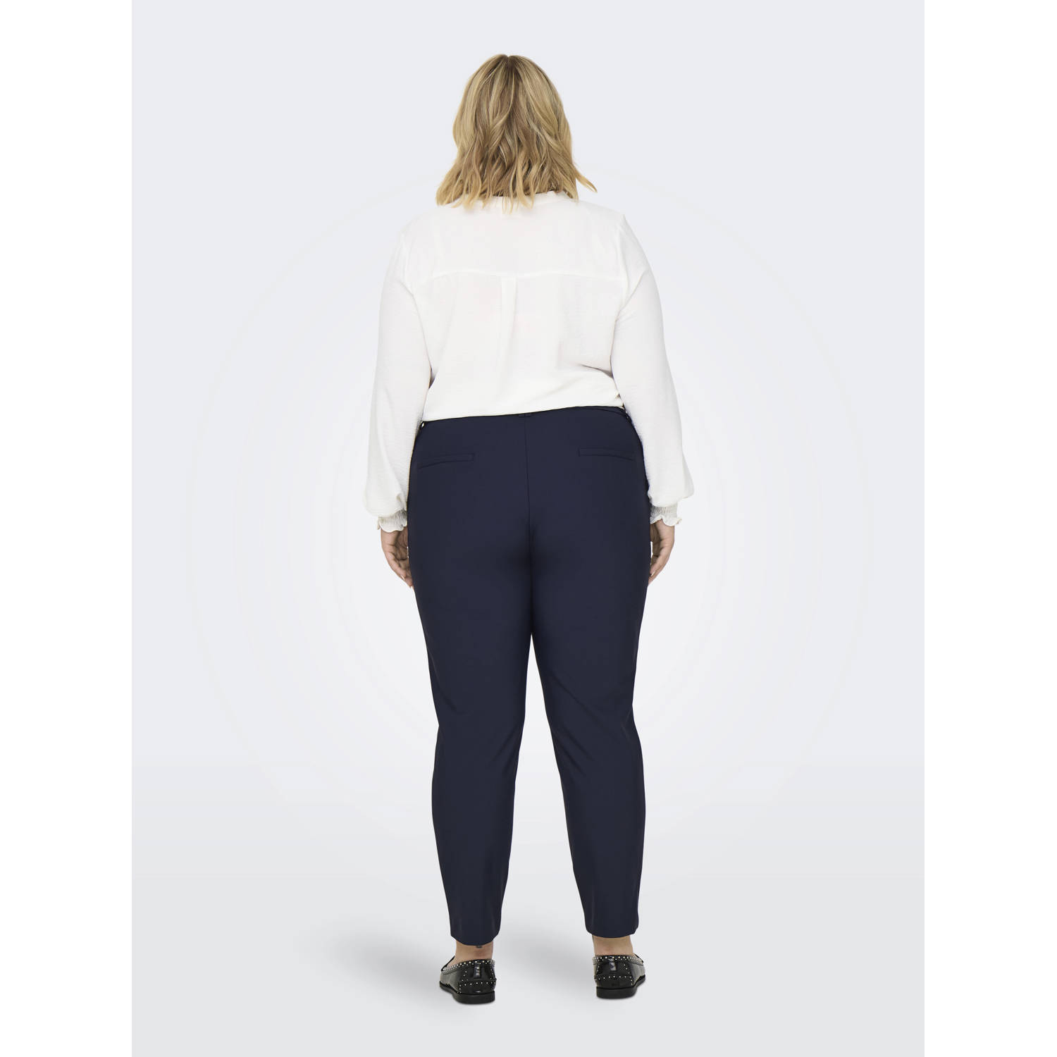 ONLY CARMAKOMA regular waist pantalon donkerblauw