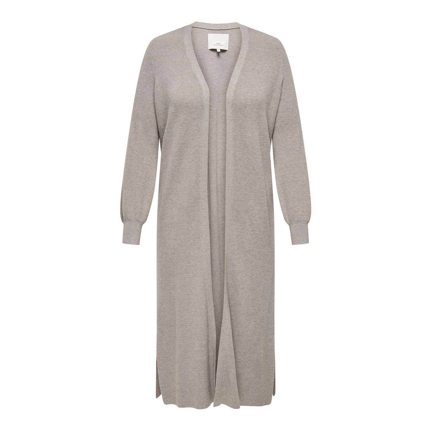 ONLY CARMAKOMA gebreid vest taupe