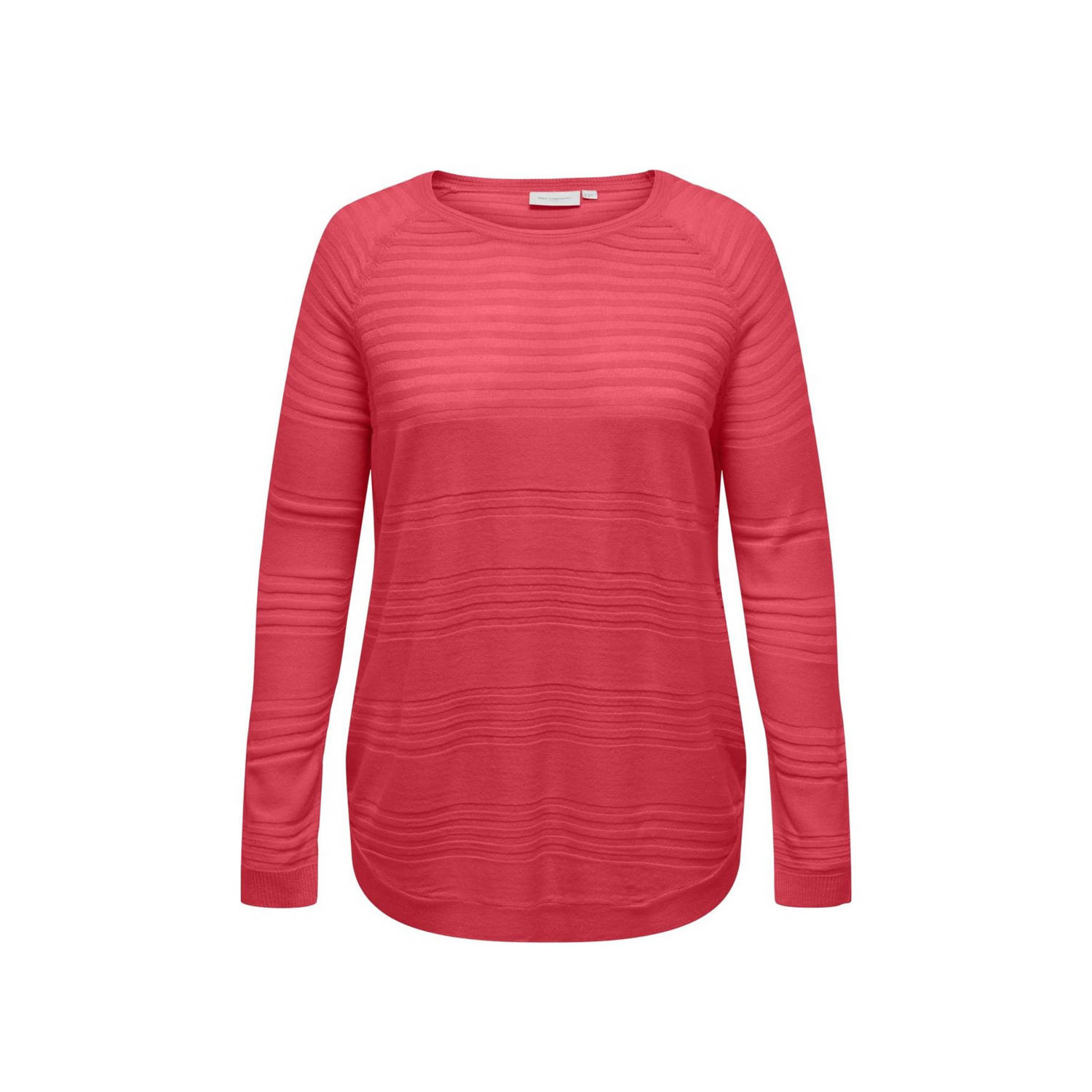 ONLY CARMAKOMA pullover rood fijn gebreid