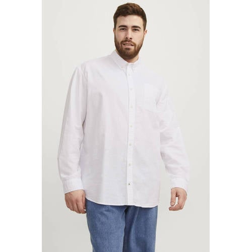 JACK & JONES PLUS SIZE casual overhemd wit afbeelding