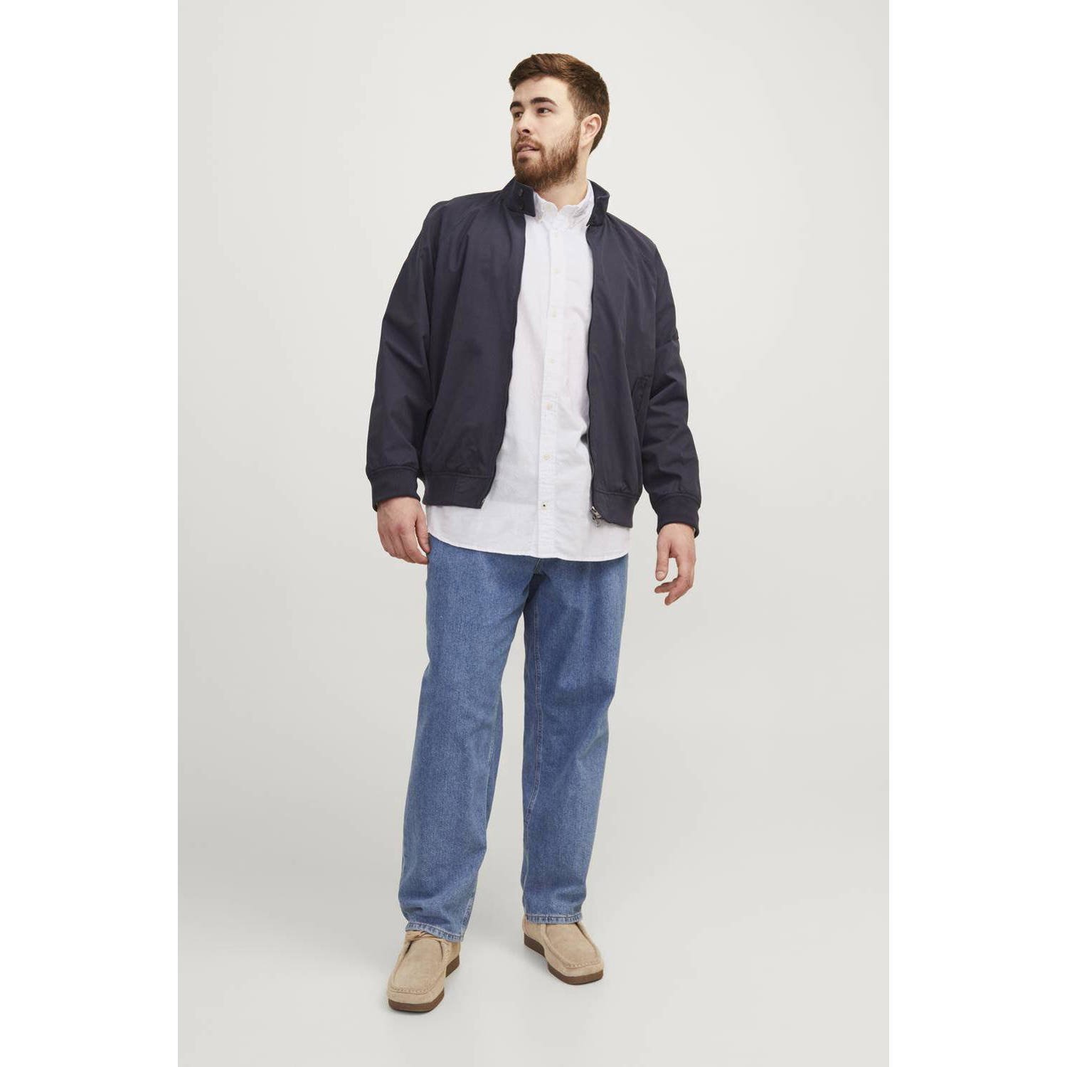 JACK & JONES PLUS SIZE casual overhemd wit