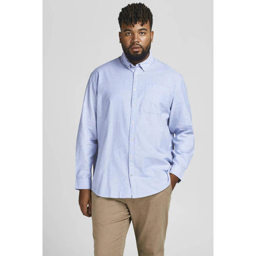 JACK & JONES PLUS SIZE casual overhemd lichtblauw afbeelding