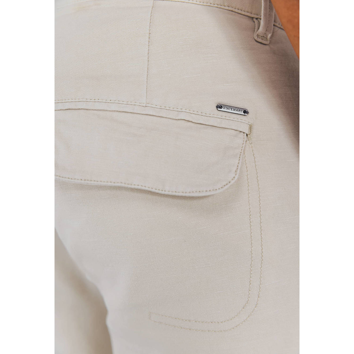 State of Art linnen regular chino short beige